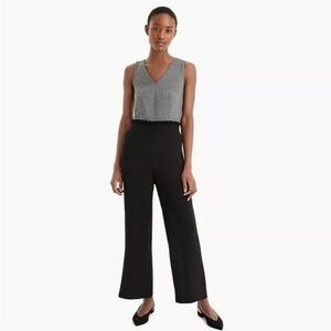 J Crew 365 Wide Leg Jumpsuit Black Gray Size 0P